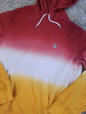 🐧Original Penguin Sunset Ombré Dip-Dye Hoodie! Retro Y2K streetwear Skater 🛹